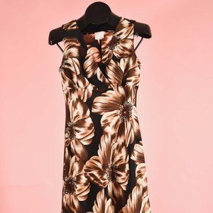 Vintage 90s  Sunflower Empire Waist Wrap Dress